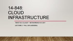 14 848 CLOUD INFRASTRUCTURE WHAT IS A CLOUD