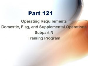 Part 121 operations