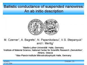 Ballistic conductance of suspended nanowires An ab initio