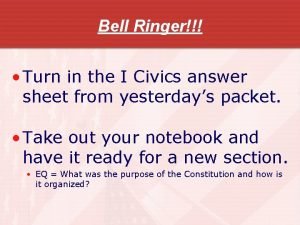 Civics bell ringers