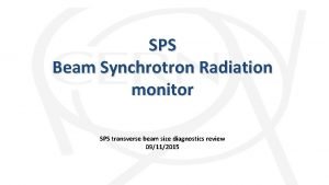 SPS Beam Synchrotron Radiation monitor SPS transverse beam