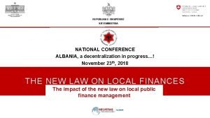 REPUBLIKA E SHQIPRIS KRYEMINISTRIA NATIONAL CONFERENCE ALBANIA a