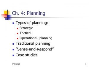 4 types of planning