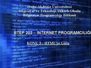 Dou Akdeniz niversitesi Bilgisayar ve Teknoloji Yksek Okulu