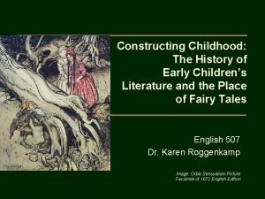 Constructing Childhood The History of Early Childrens Literature