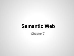 Semantic Web Chapter 7 SPARQL Query Language for