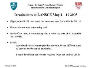 Francis burr proton therapy center