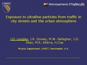 Exposure to ultrafine particles from traffic in city