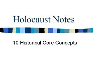 Holocaust Notes 10 Historical Core Concepts 10 Historical