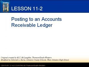 LESSON 11 2 Posting to an Accounts Receivable