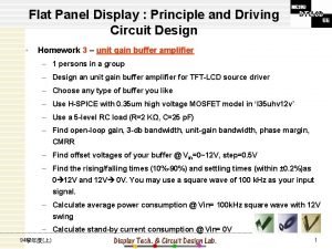 Flat Panel Display Principle and Driving Circuit Design