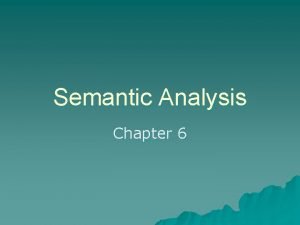 Static semantic analysis