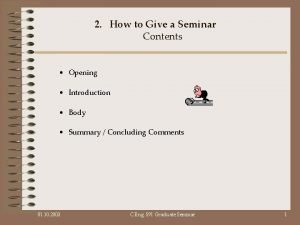 Introduction to seminar