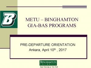 Binghamton orientation