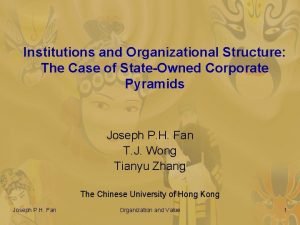 Institutions and Organizational Structure The Case of StateOwned