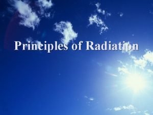 Principles of Radiation Principles of Radiation n 1