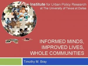 Institute for urban policy research
