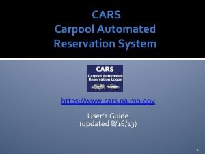 CARS Carpool Automated Reservation System https www cars