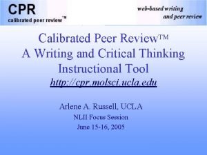 Calibrated peer review
