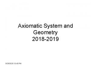 Axiomatic system of geometry