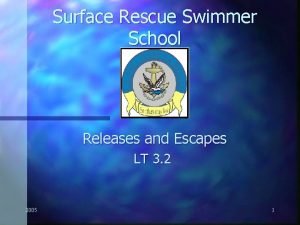Surface Rescue Swimmer School Releases and Escapes LT