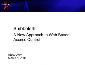 Shibboleth Architecture and Shibboleth Requirements A New Approach