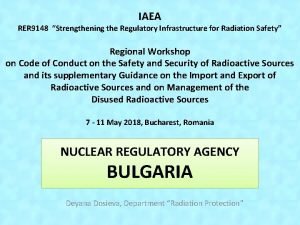 IAEA RER 9148 Strengthening the Regulatory Infrastructure for