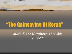 Gainsaying of korah