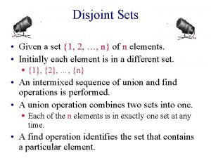 Disjoint set complexity