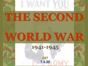 THE SECOND WORLD WAR 1941 1945 A 27