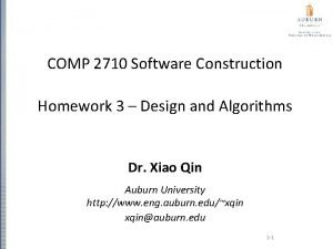 COMP 2710 Software Construction Homework 3 Design and