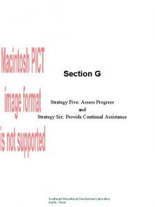 Section G Strategy Five Assess Progress and Strategy