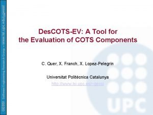 GESSI Software Engineering Research Group www lsi upc