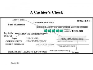 Cashiers check bank of america