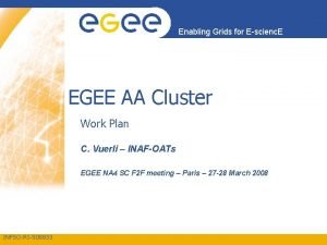 Enabling Grids for Escienc E EGEE AA Cluster