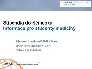 Stipendia do Nmecka informace pro studenty medicny Informan