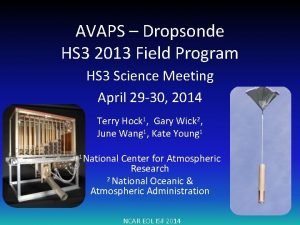 AVAPS Dropsonde HS 3 2013 Field Program HS