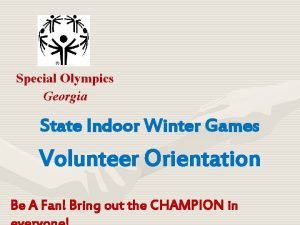 Special Olympics Georgia State Indoor Winter Games Volunteer