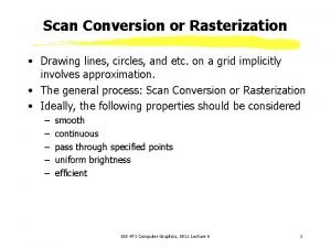 Define scan conversion in computer graphics
