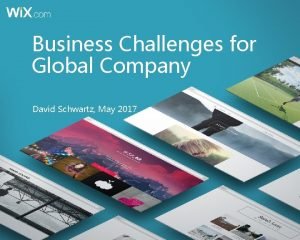 Business Challenges for Global Company David Schwartz May