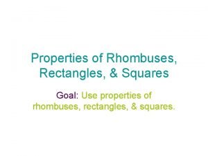 Properties of rhombuses Properties of rhombuses