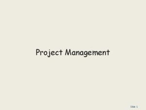 Project objectives slide