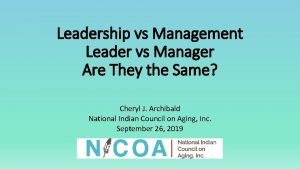 Leader vs manager