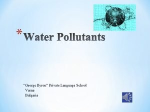 Water pollution theory