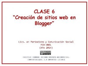 CLASE 6 Creacin de sitios web en Blogger