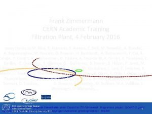 FCC Lepton Collider Design Frank Zimmermann CERN Academic