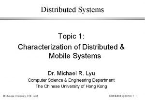 Characterization of distributed systems