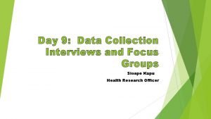 Focus group interview schedule