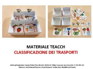 MATERIALE TEACCH CLASSIFICAZIONE DEI TRASPORTI Autor pictogramas Sergio