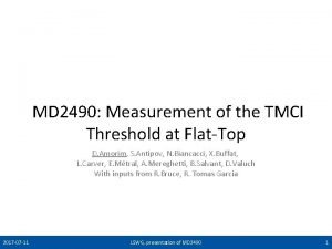 MD 2490 Measurement of the TMCI Threshold at